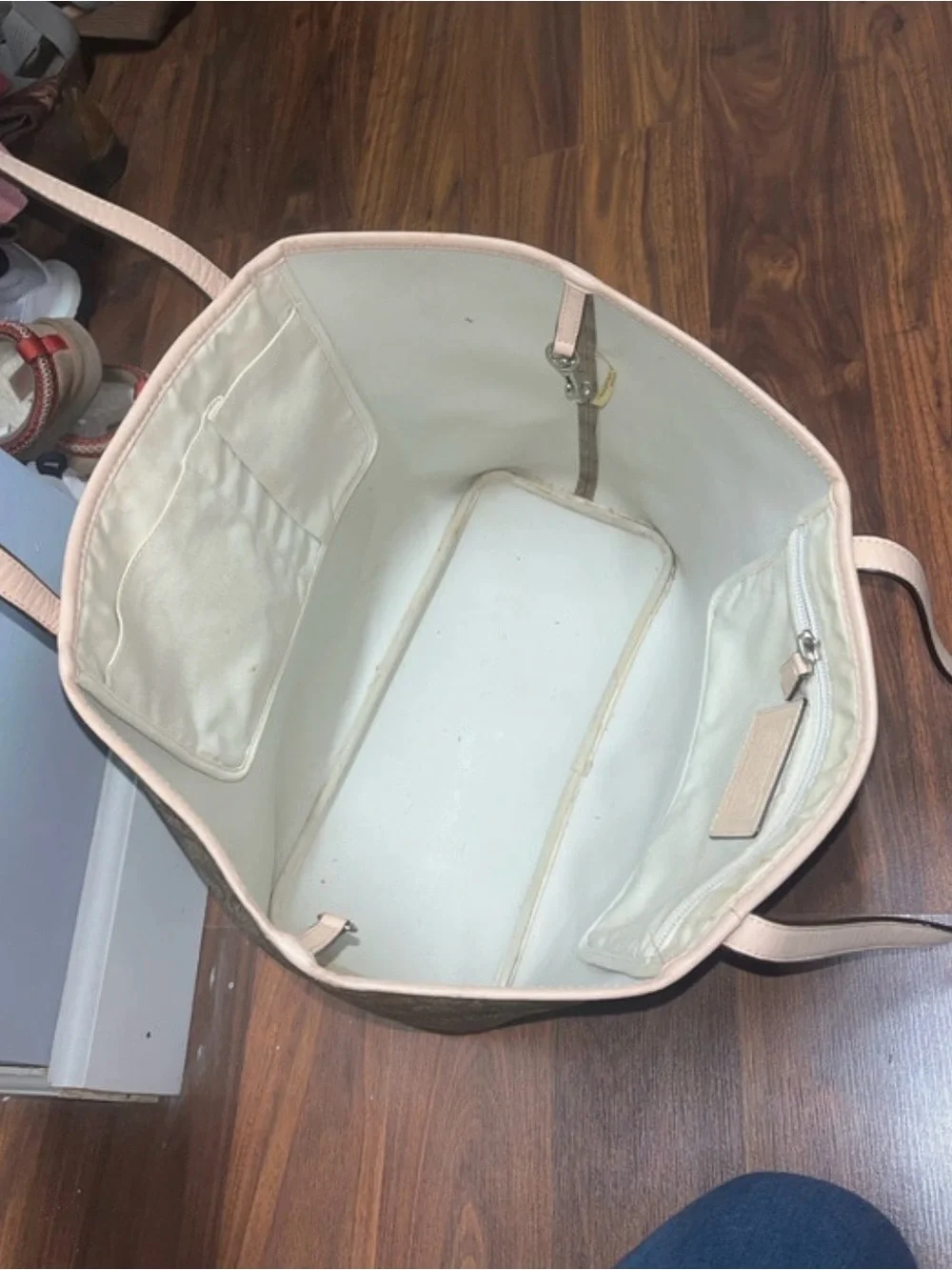 Coach Beige and Tan Monogram Tote